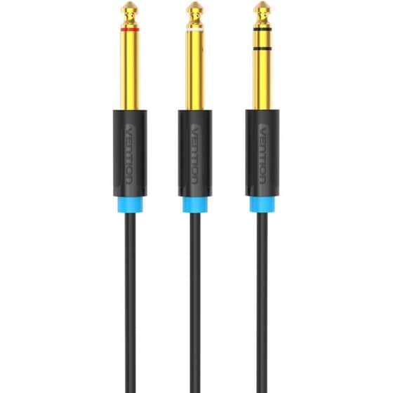 VENTION Καλώδιο Ήχου BATBJ 1x 6.5mm Jack Male σε 2x 6.5mm Jack Male 5 m Μαύρο image 0