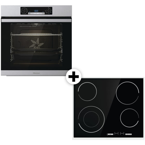 HISENSE BSA65226AX & E6432X 77 Lt Eντοιχιζόμενο Σετ Φούρνος και Εστία Inox image 0
