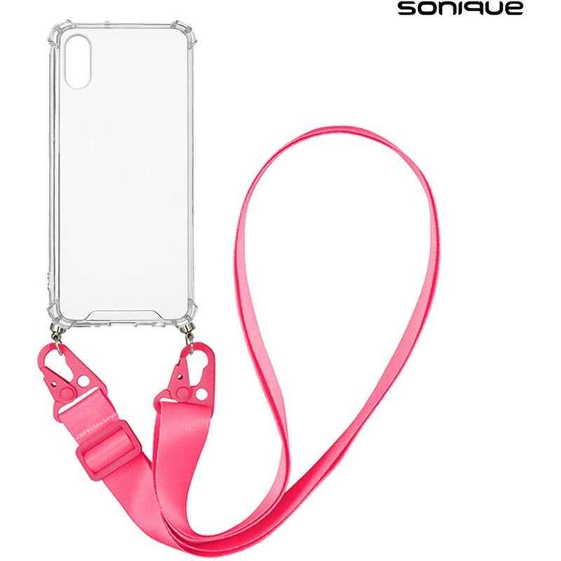 Θήκη Apple iPhone XR - Sonique με Strap Armor Clear - Ροζ