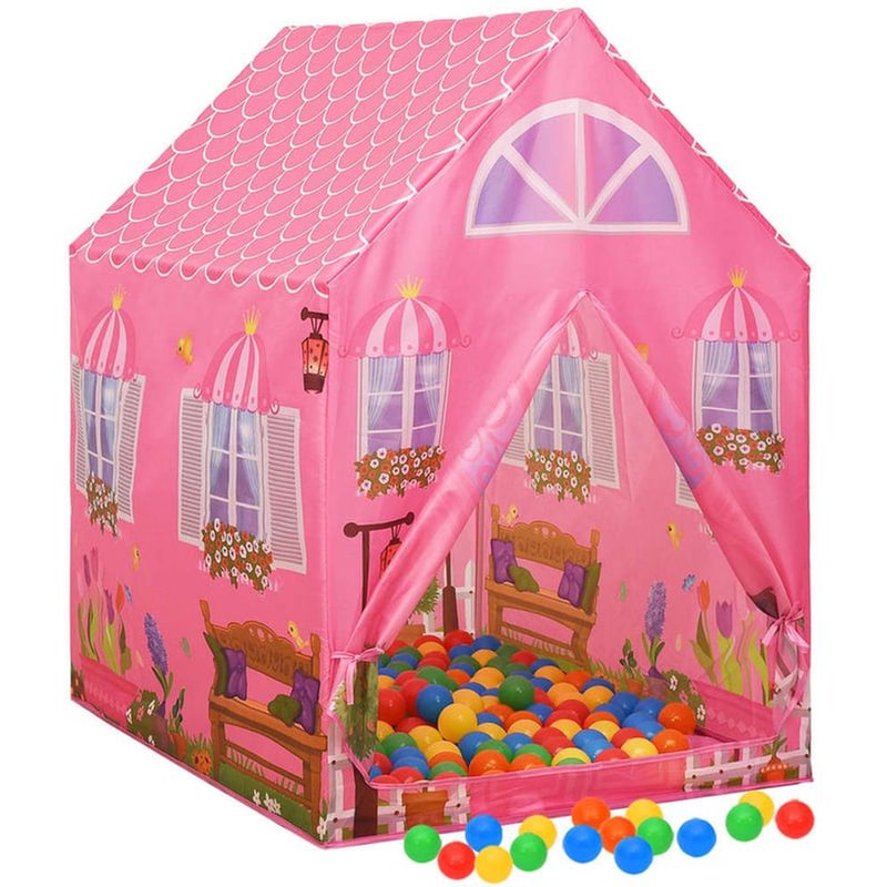 Vidaxl Παιδική Σκηνή 69 x 94 x 104 Εκ Ροζ