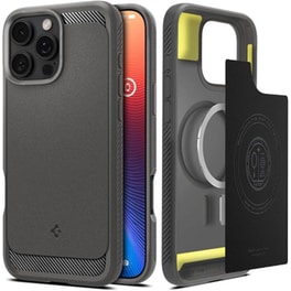 Θήκη Apple iPhone 16 Pro - Spigen Rugged Armor MagFit με MagSafe - Gray