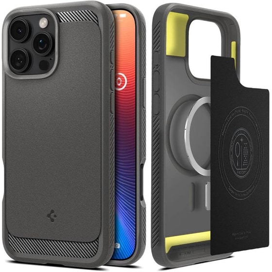 Θήκη Apple iPhone 16 Pro - Spigen Rugged Armor MagFit με MagSafe - Gray image 0