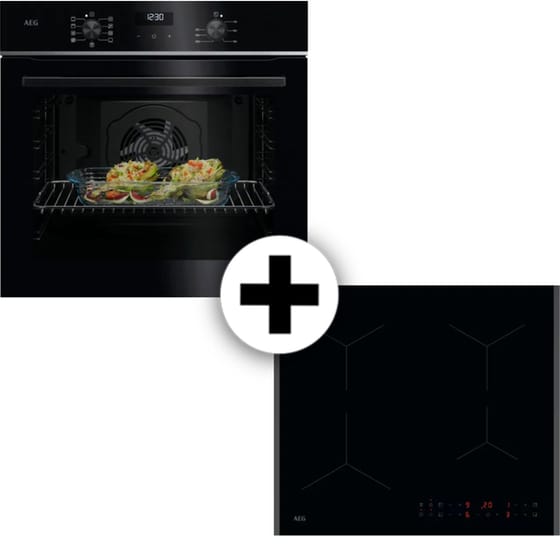 AEG TU5AB21ESB & TN64IA00FB 72 Lt Μαύρο Εντοιχιζόμενος Σετ Φούρνος και Εστία image 0