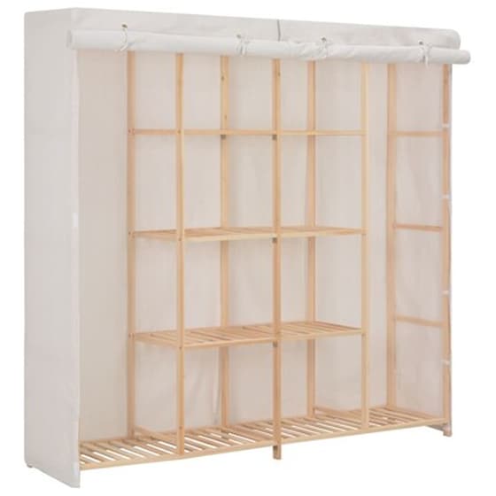 Vidaxl Ντουλάπα Λευκή 173 X 40 X 170 Εκ. Υφασμάτινη image 1