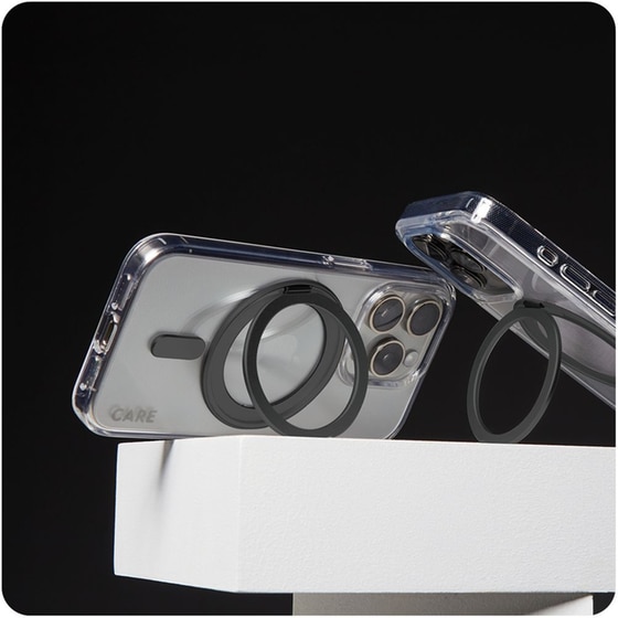 Θήκη Apple iPhone 16 Plus - PanzerGlass MagSafe Kickstand Case - Transparent with Black Stand image 4