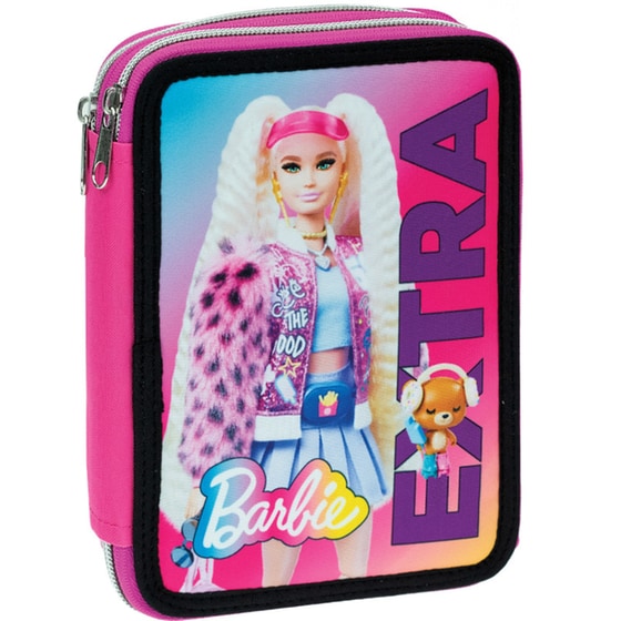 Κασετίνα Παραλληλόγραμμη Διπλή Gim Barbie Extra image 0