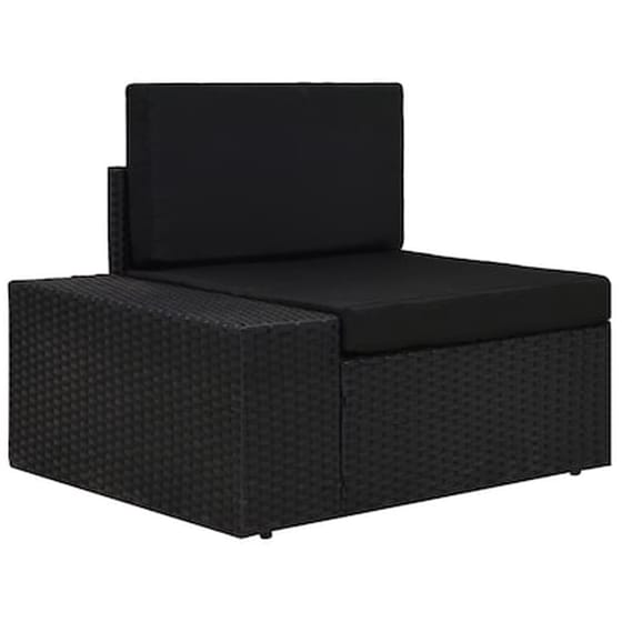 Καναπές VidaXL Γωνιακός Τμηματικός με Δεξί Μπράτσο από Συνθετικό Ρατάν 78.5x65.5x52 cm - Μαύρο image 0