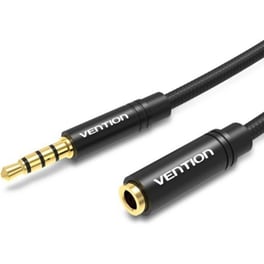 VENTION Καλώδιο Ήχου BHBBH 1x 3.5mm Jack Male σε 1x 3.5mm Jack Female 2 m Μαύρο