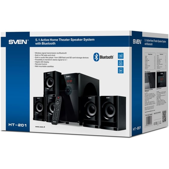 Ηχεία Υπολογιστή 5.1 SVEN HT-201 20W - Μαύρο image 7