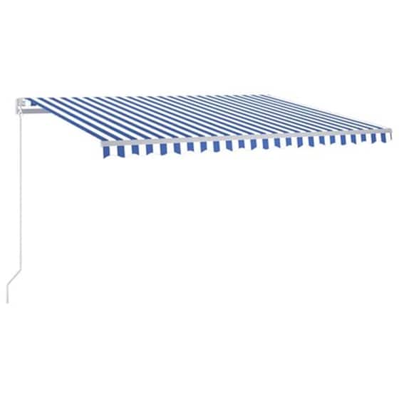 Τέντα Vidaxl Συρόμενη Χειροκίνητη με LED 400x350cm - Λευκό/Μπλε image 2