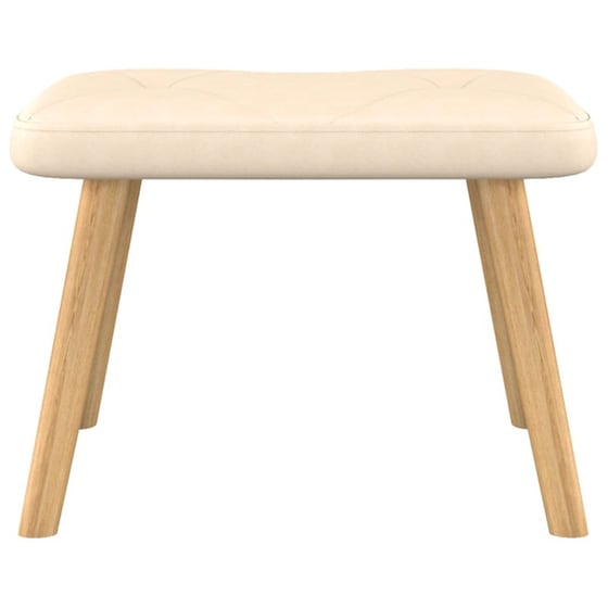 Πολυθρόνα Relax VidaXL από Ύφασμα με Σκαμπό - Κρεμ image 6