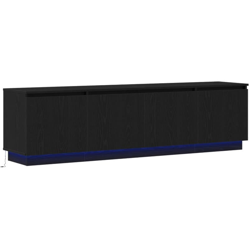 Έπιπλο Τηλεόρασης VidaXL με LED 180 x 38 x 49 cm - Μαύρη Οξιά