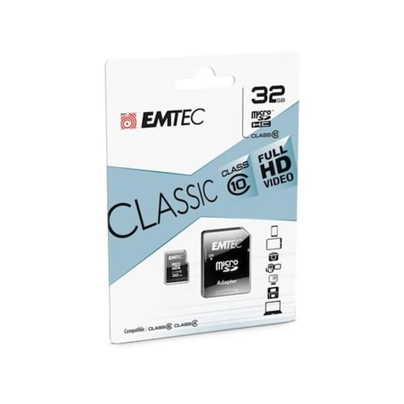 EMTEC Microsdhc 32gb Emtec +adapter Cl10 Classic Blister