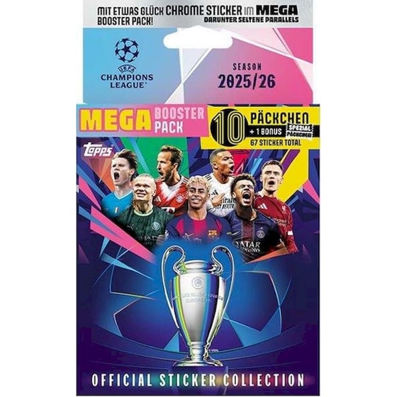 Topps Αυτοκόλλητα UEFA Champions League 2025/26 Mega Booster Pack image 0