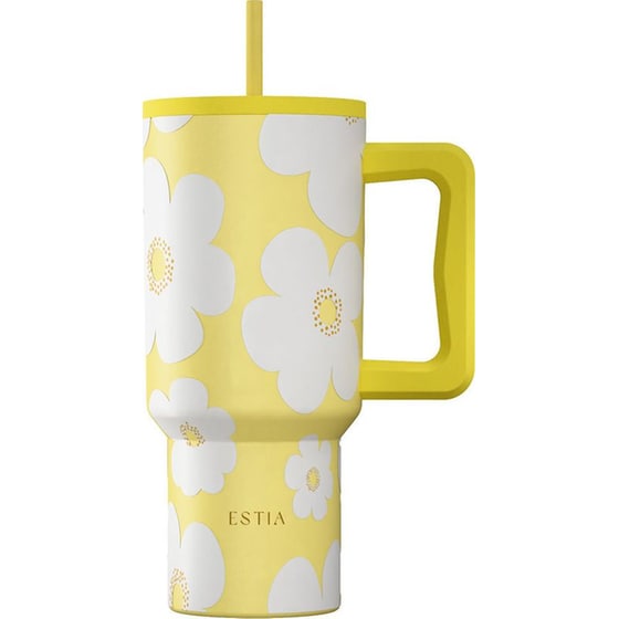 Μπουκάλι Θερμός Estia Lens Save The Aegean Yellow Daisy με Καλαμάκι 360 ml image 0