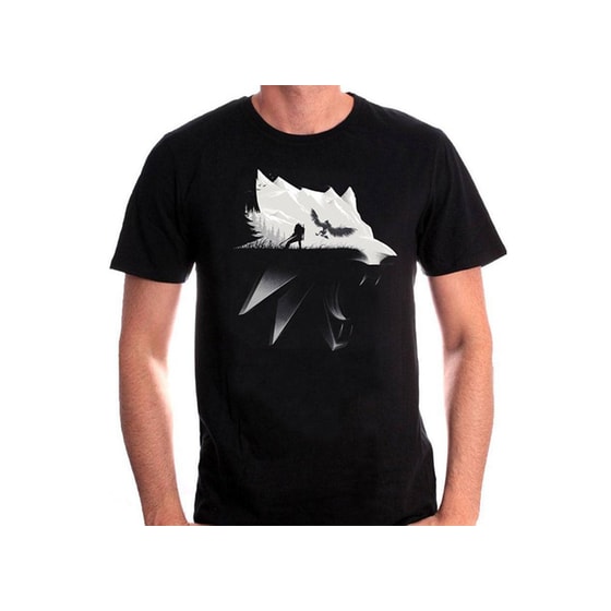 T-SHIRT JINX WITCHER WOLF SILHOUET TEE M image 0