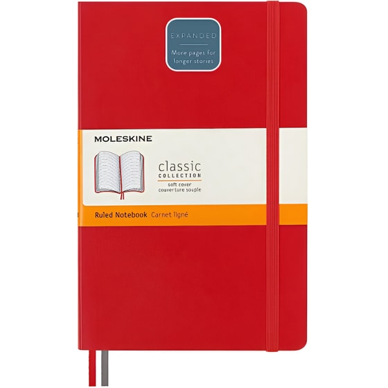 Σημειωματάριο Moleskine Expanded Ριγέ Scarlet Κόκκινο Large (1 Τεμάχιο) image 0