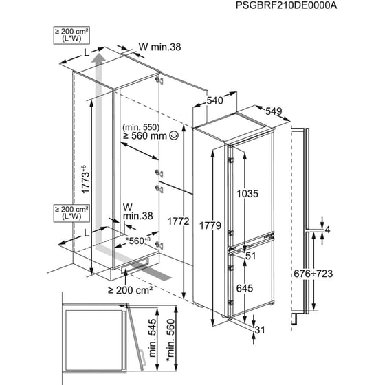 AEG OSC6L181ES 271 Lt Εντοιχιζόμενος Ψυγειοκαταψύκτης image 1