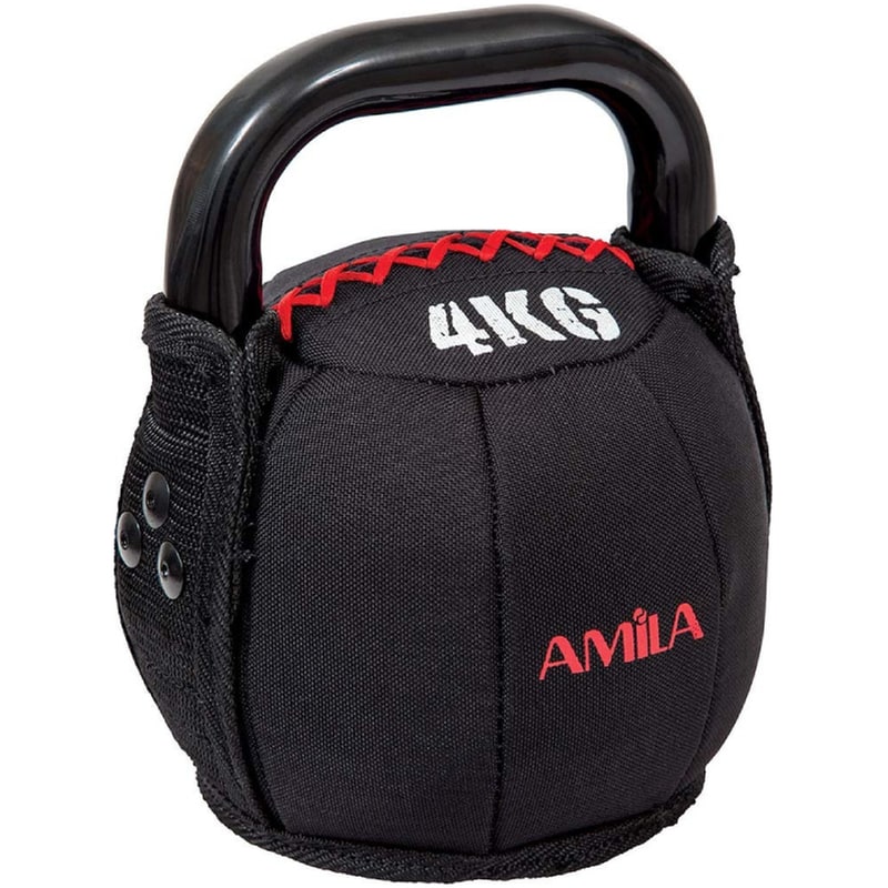 Kettlebell Amila Cordura 84881 Κλασικό με Επένδυση από PVC 10kg - Μαύρο