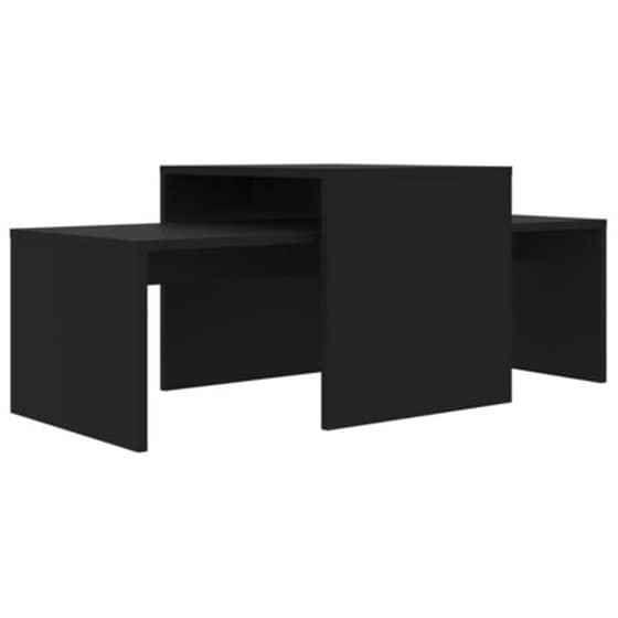 Vidaxl Σετ Τραπεζάκια Σαλονιού Μαύρα 100 X 48 X 40 Εκ. Από Μοριοσανίδα image 2