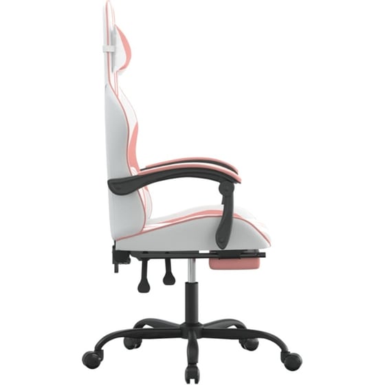 Καρέκλα Gaming VIDAXL 3143839 με Υποπόδιο από Τεχνητό Δέρμα - Λευκό image 1