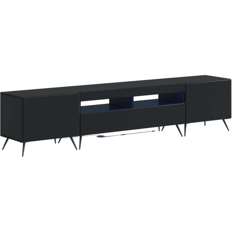 Έπιπλο Τηλεόρασης VidaXL BREDA με LED 3 τμχ 198 x 35 x 43 cm - Μαύρο