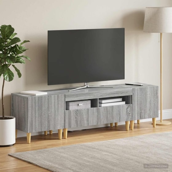 Έπιπλο Τηλεόρασης VidaXL ARNHEM με LED 3 τμχ 198 x 35 x 43 cm - Γκρι Sonoma image 1