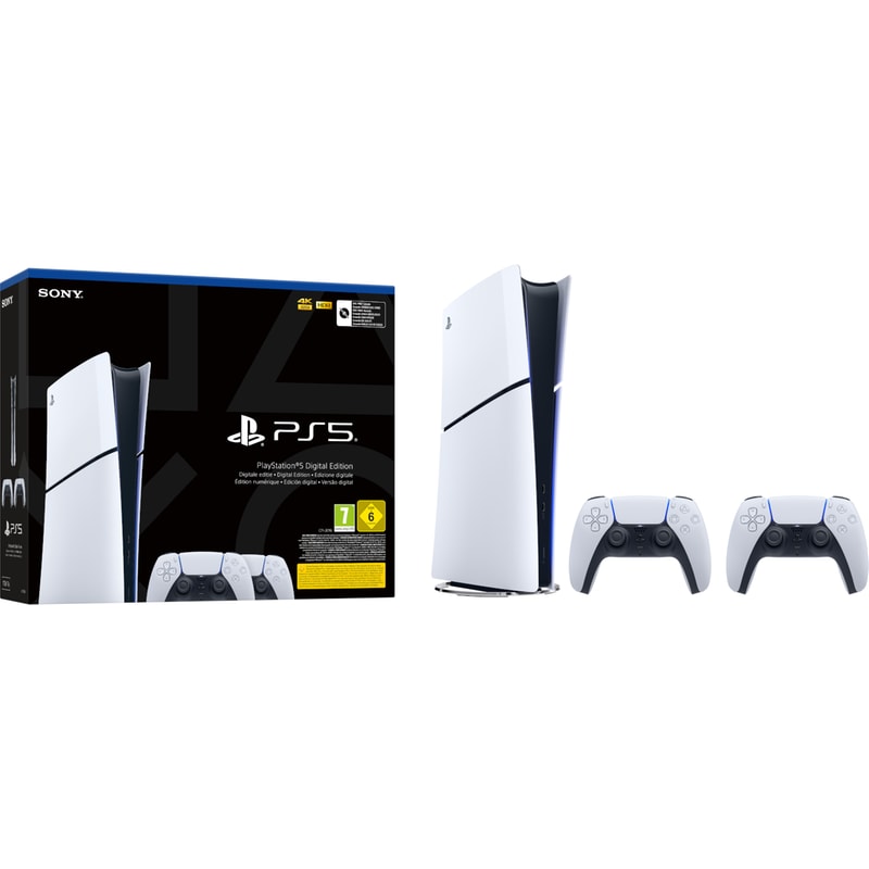 SONY Sony PlayStation 5 Digital Edition Slim Sony PS5 DualSense Wireless Controller - Λευκό Bundle