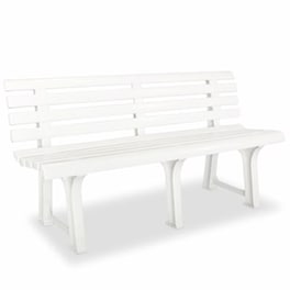 Παγκάκι Κήπου VidaXL από Πλαστικό 145.5x49x74 cm - Λευκό