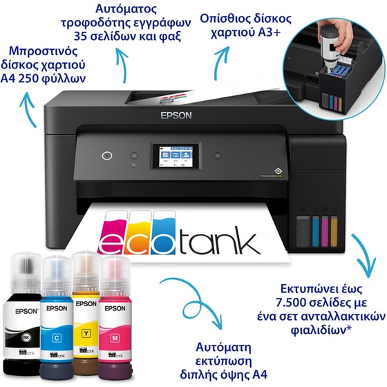 Epson EcoTank L14150  Εγχρωμο Επαγγελματικό Πολυμηχάνημα A3+ με WiFi, Ethernet, ADF, Duplex Print, FAX (C11CH96402) image 3