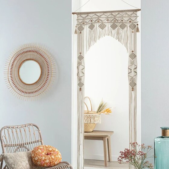 Διακοσμητικό Τοίχου Spitishop A-s Macrame 178521 Υφασμάτινο 90x2.5x200cm - Εκρού/Φυσικό image 2