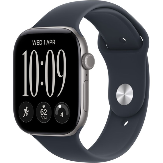 Apple Watch Series 12 GPS 42mm Space Grey Aluminium Case with Navy Blue Sport Band - M/L image 0