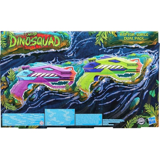 Εκτοξευτήρας Hasbro Nerf Dinosquad Super Soaker Raptor-Surge Dual Pack (F8436) image 5