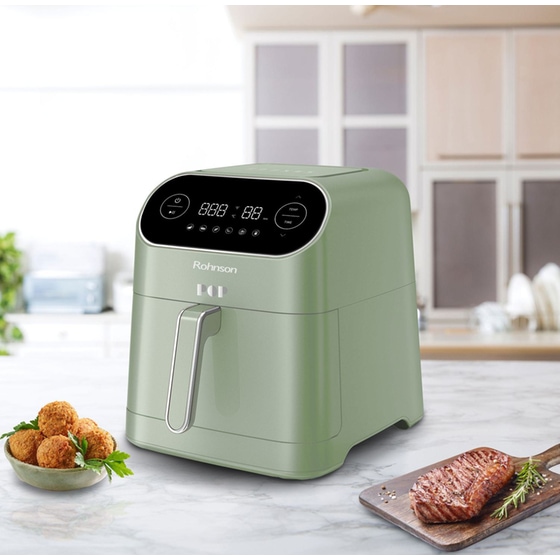 ROHNSON R-2859G Pop με Αποσπώμενο Κάδο 1800 W 7 L Πράσινο Φριτέζα Αέρος image 6