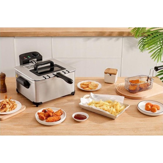 ROYALTY LINE RL-DF-4902 με Καπάκι 2000 W 4.5 L Ασημί Φριτέζα Λαδιού image 11