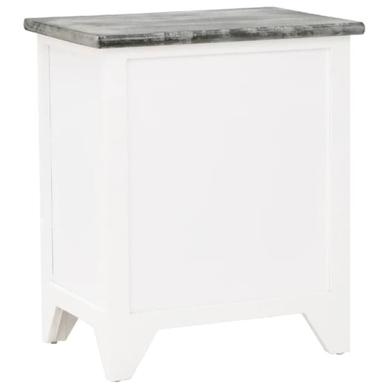 Κομοδίνο Vidaxl Από Ξύλο Παυλώνιας 38x28x45 cm - Γκρι Λευκό image 4