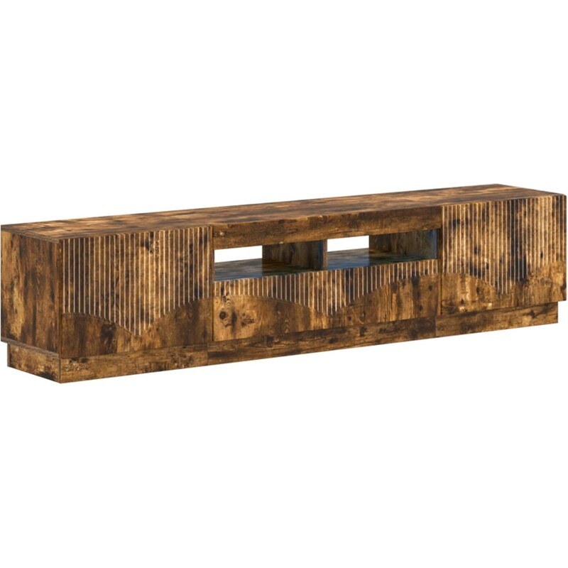 Έπιπλο Τηλεόρασης VidaXL HOORN με LED 3 τμχ 179 x 35 x 40 cm - Καπνιστή Δρυς