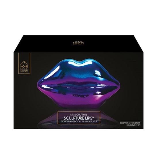 Διακοσμητικά Χείλη Home Deco Factory από Δολομίτη Hd0102 19.7x10x11 cm - Μπλε image 2