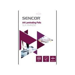 SENCOR Ζελατίνες Πλαστικοποίησης Α4 25 Φύλλα 250 micron