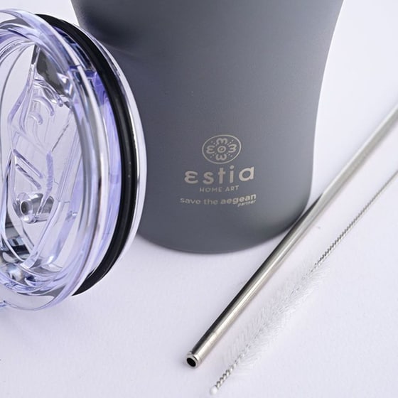 Ποτήρι Θερμός Estia Home Art Save The Aegean Fjord Grey 350 ml image 5