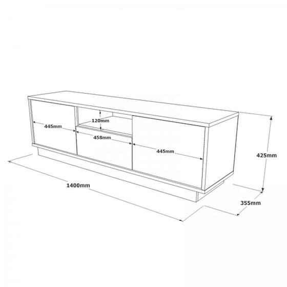 Έπιπλο Τηλεόρασης Liberous από Μοριοσανίδα 140x35.5x42.5cm - Γκρι/Λευκό image 2
