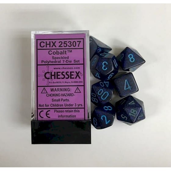 Σετ Ζάρια - 7 Dice Set Speckled Polyhedral Cobalt Chessex image 1
