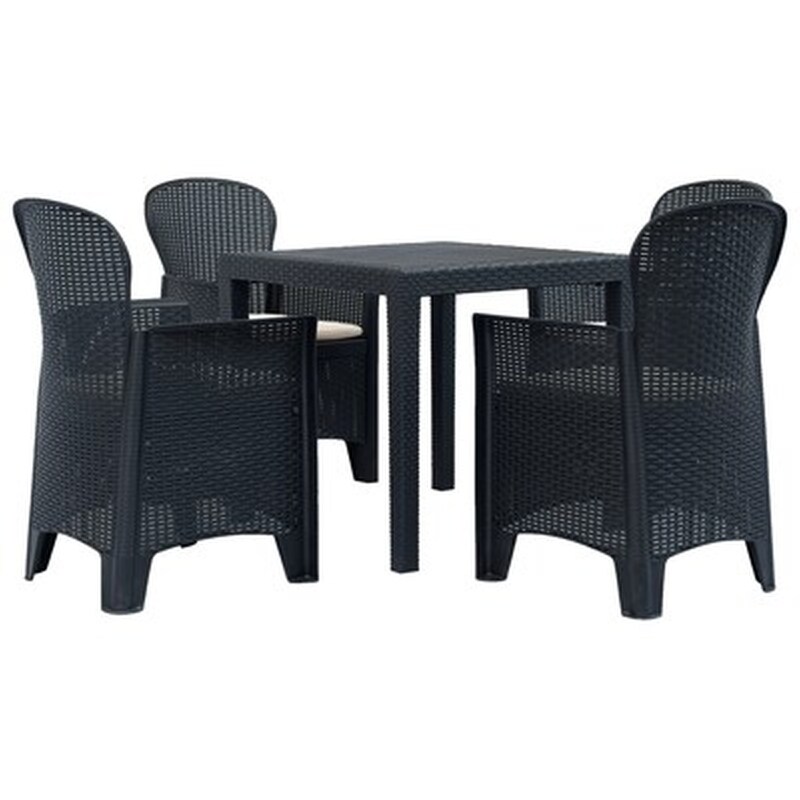 Σετ Τραπεζαρία Κήπου Vidaxl από Πλαστικό 5 Τμχ - Ανθρακί VIDAXL