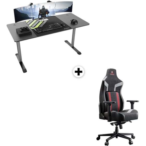 Σετ Eureka Ergonomic Γραφείο Gaming ERK-IOD-60B-V4 & Καρέκλα Python II ERK-GC08-R image 0