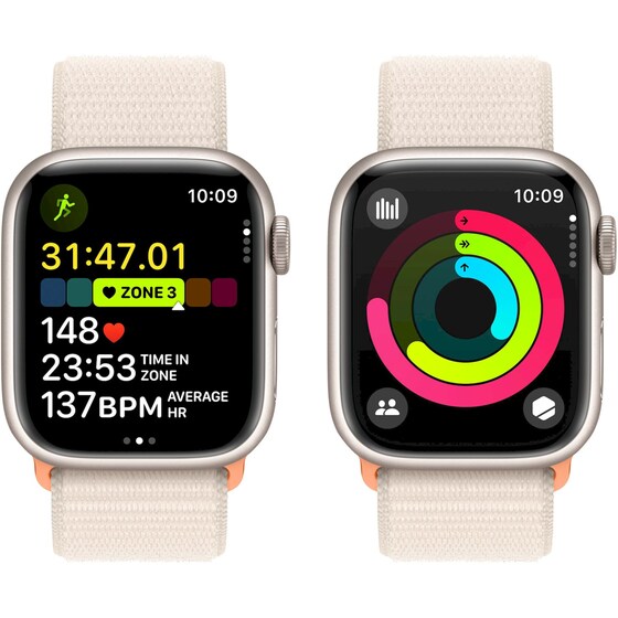 Apple Watch Series 9 Aluminium Starlight GPS 41mm - Starlight Sport Loop image 7