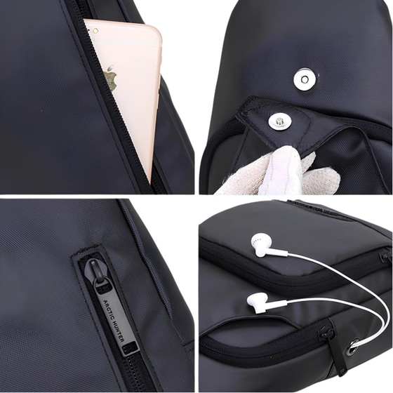 Τσάντα Crossbody Arctic Hunter XB13005 Με Θήκη Tablet - 4lt - Μαύρη image 6