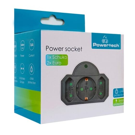 Ταφ Powertech Pt-817 3 Θέσεων - Μαύρο image 1