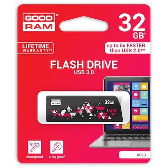 GoodRAM UCL3 32GB USB 3.0 Stick Μαύρο image 0