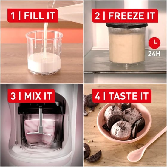 Παγωτομηχανή TEFAL IG602AE0 3 x 480 ml Λευκό image 5
