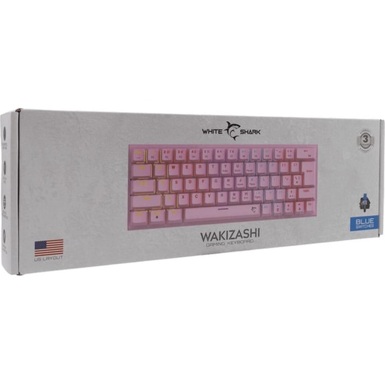 White Shark Wakizashi Gaming Μηχανικό Ενσύρματο Πληκτρολόγιο RGB Ροζ (US) image 8